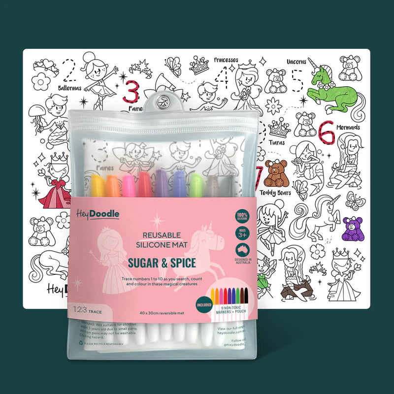 Hey Doodle - 'Sugar & Spice' 123 Colouring & Doodle Mat