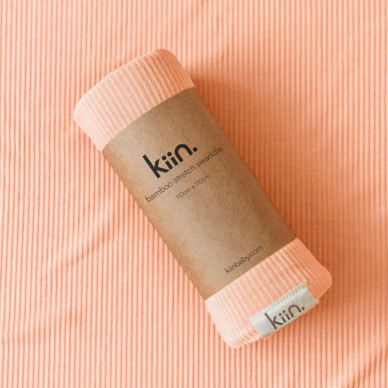 Bamboo Stretch Swaddle - Peach Sunset (plus accessories)