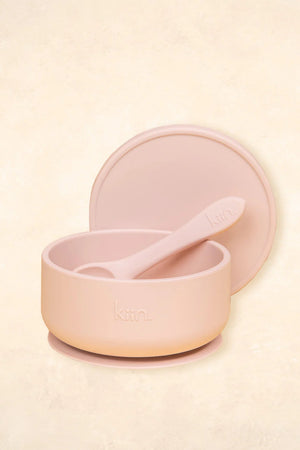 Silicone Suction Bowl with Lid + Spoon Set