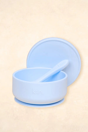 Silicone Suction Bowl with Lid + Spoon Set