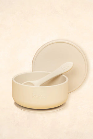 Silicone Suction Bowl with Lid + Spoon Set