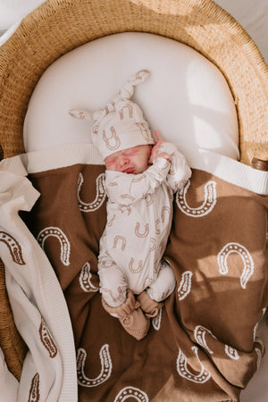 Knit Blanket - Western Horse Shoe