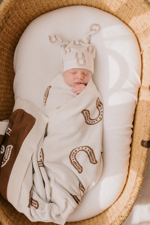 Knit Blanket - Western Horse Shoe