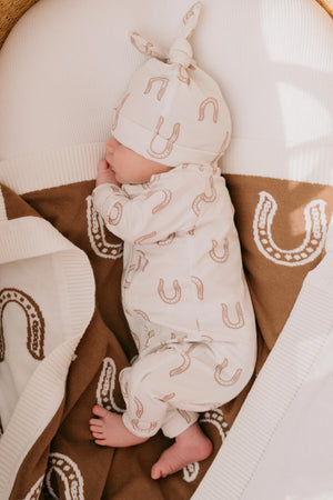 Knit Blanket - Western Horse Shoe