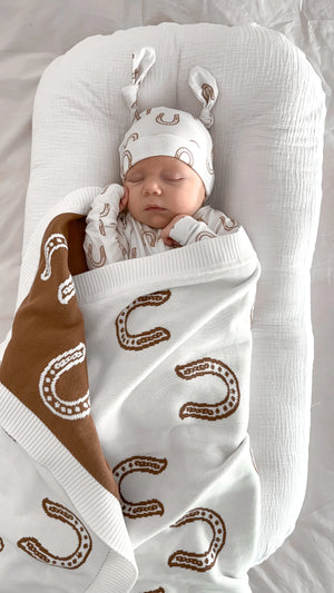 Knit Blanket - Western Horse Shoe