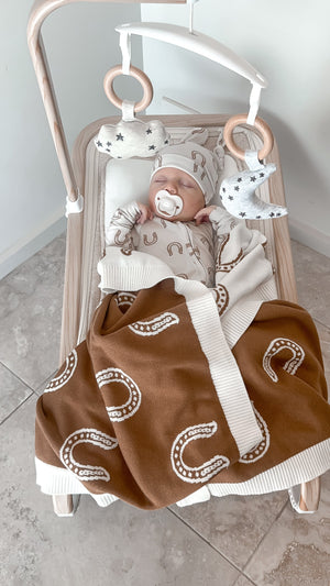 Knit Blanket - Western Horse Shoe