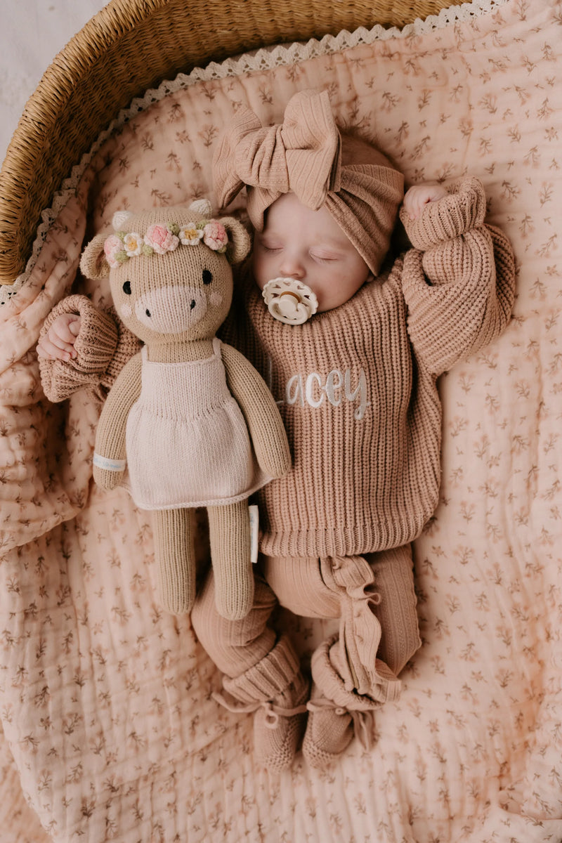 Gauze Lace Blanket - Paisley Coffee