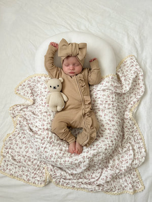 Gauze Lace Blanket - Paisley Peony