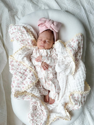 Gauze Lace Blanket - Paisley Peony