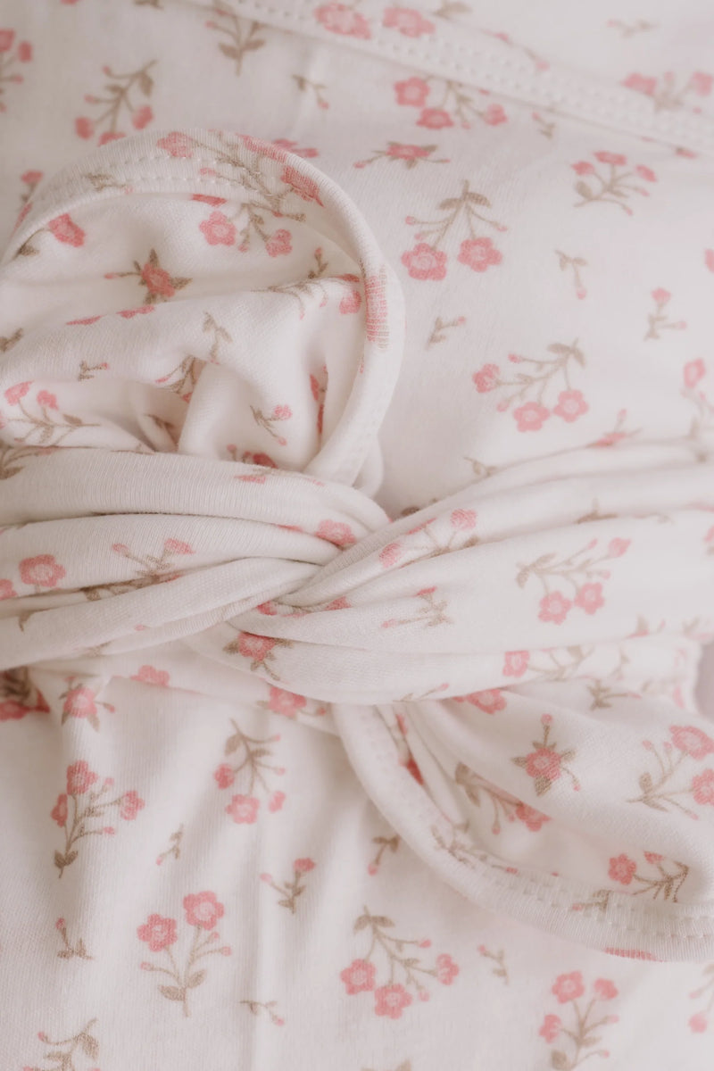 Jersey Swaddle & Topknot Set - Paisley Peony