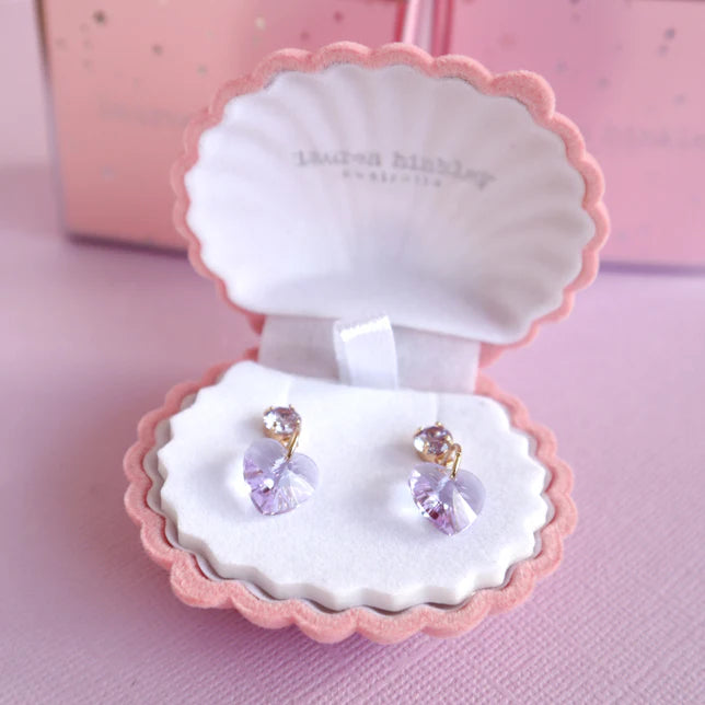 Earrings - Jewel Heart - Lavender