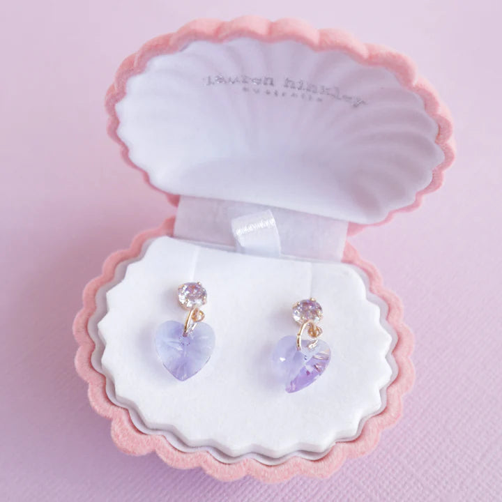 Earrings - Jewel Heart - Lavender