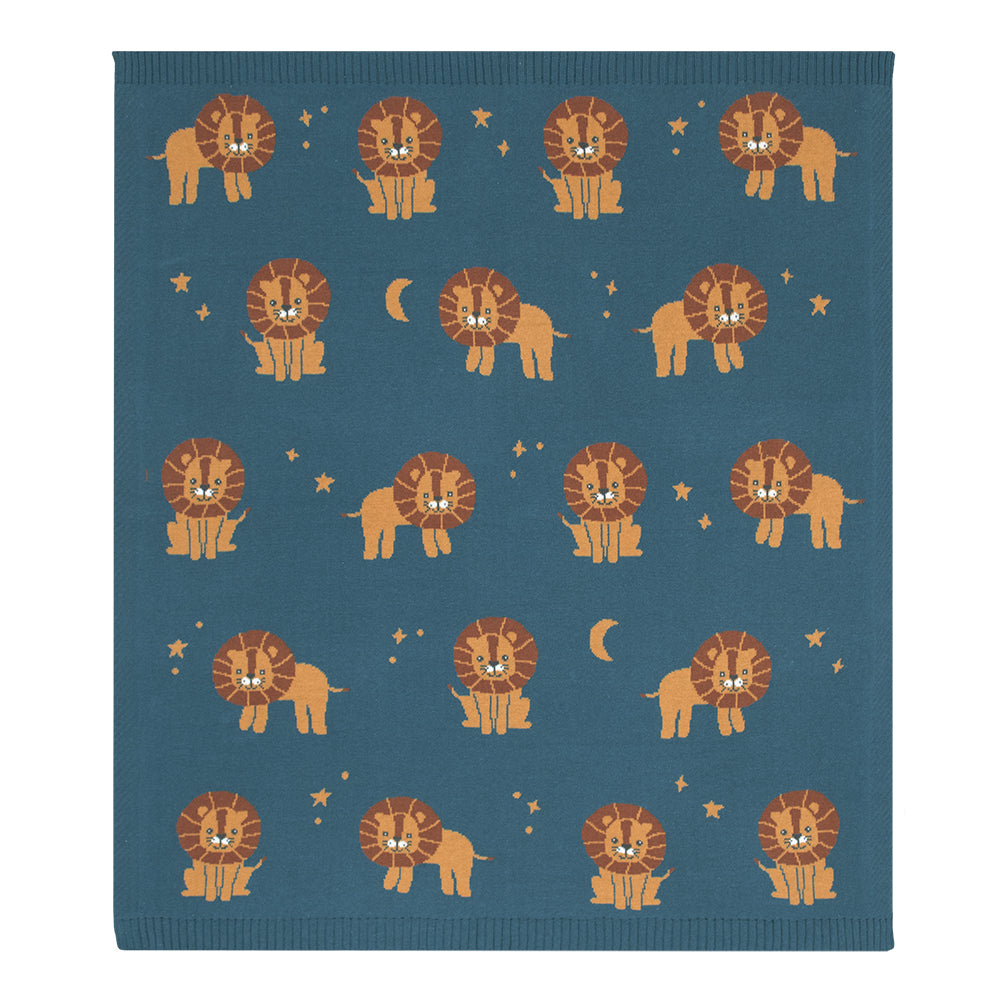 100% Cotton Whimsical Blanket - Lion