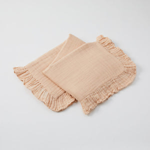 Frill Muslin Blanket - Pink Clay