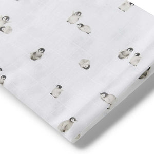 Organic Muslin Wrap - Penguin