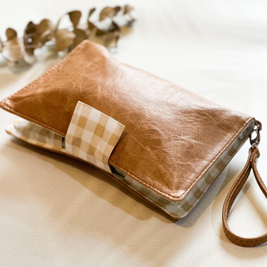 Deluxe Leather Nappy Wallet - Gingham