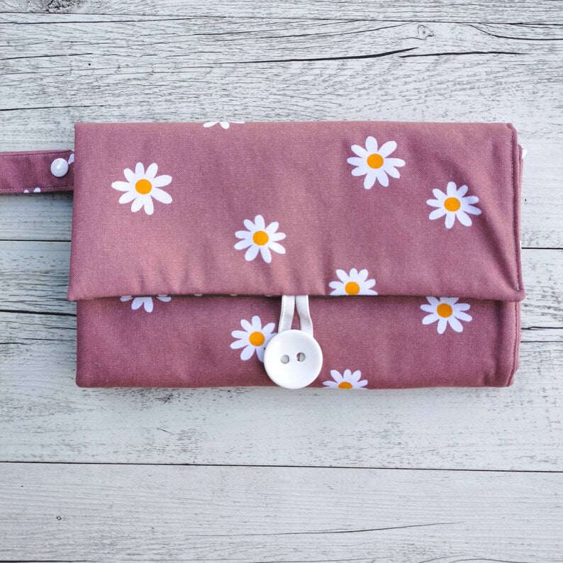 Nappy Wallet with Mat - Blush Daisy