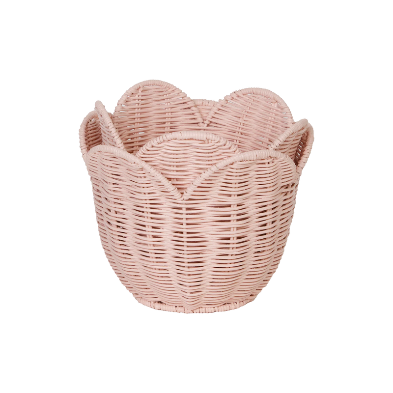 Rattan Lily Basket Set - Blush