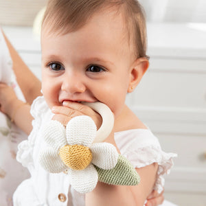 Daisy Teething Ring Rattle - Whimsical Wonderland