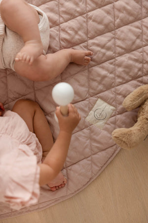 French Linen Playmat - Dusty Rose & Gingham