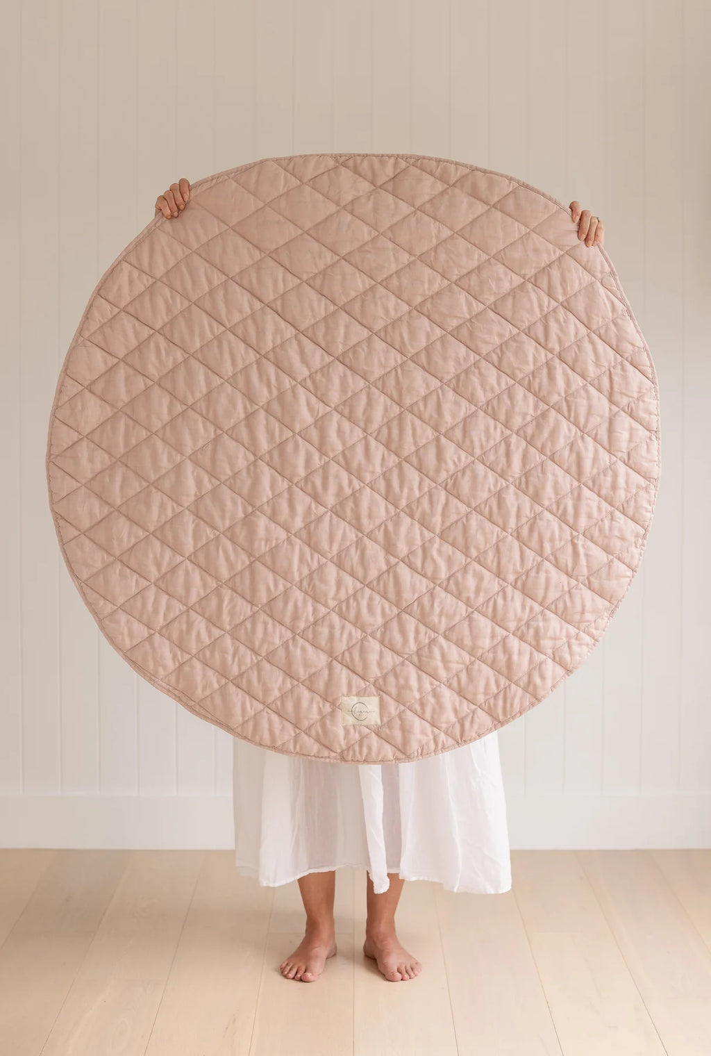 French Linen Playmat - Dusty Rose & Gingham