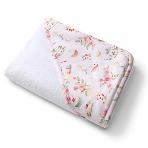 Organic Hooded Baby Towel - Alice's Tea Party