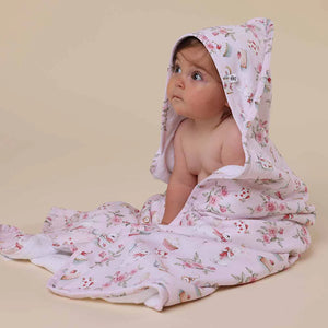 Organic Hooded Baby Towel - Alice's Tea Party