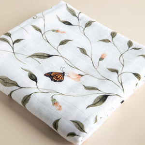 Organic Muslin Wrap - Fly Away, Butterfly