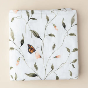 Organic Muslin Wrap - Fly Away, Butterfly