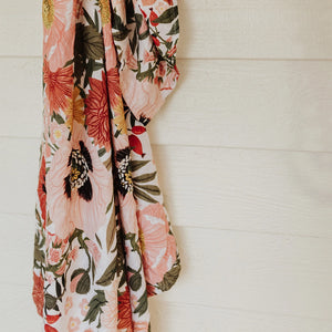 Organic Muslin Wrap - Les Fleurs