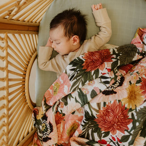 Organic Muslin Wrap - Les Fleurs