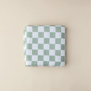 Organic Muslin Wrap - Moss Chequered