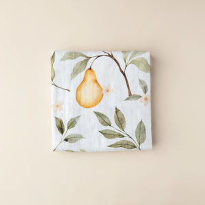 Organic Muslin Wrap - Whimsical Pear