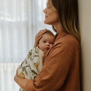 Organic Muslin Wrap - Whimsical Pear