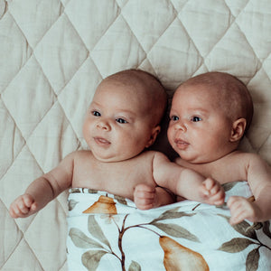 Organic Muslin Wrap - Whimsical Pear
