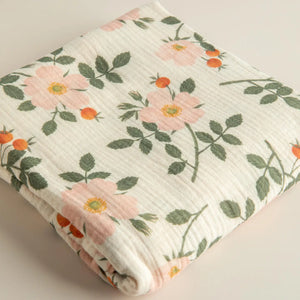 Organic Muslin Wrap - Wild Roses