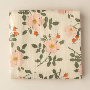 Organic Muslin Wrap - Wild Roses