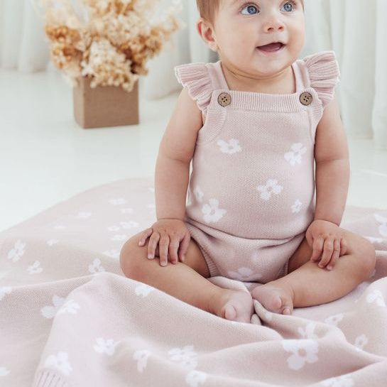 SS25 - Knit Blanket - Pink Flower