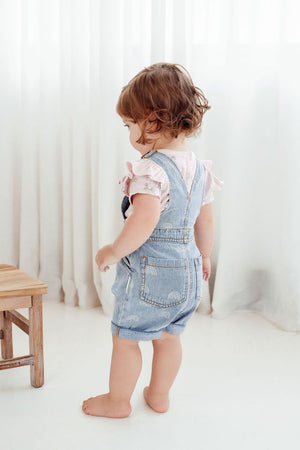SS25 - Light Denim Overalls - Rainbow