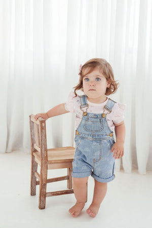 SS25 - Light Denim Overalls - Rainbow