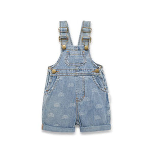 SS25 - Light Denim Overalls - Rainbow