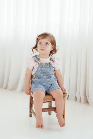SS25 - Light Denim Overalls - Rainbow
