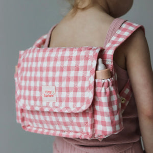 Tiny Harlow - Doll's Nappy Bag - Pink Gingham