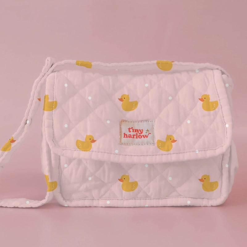 Tiny Harlow - Doll's Nappy Bag - Pink Ducky