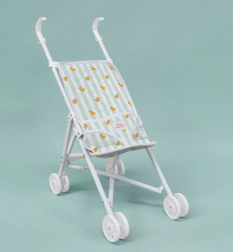 Tiny Harlow - Folding Dolls Stroller - Blue Ducky