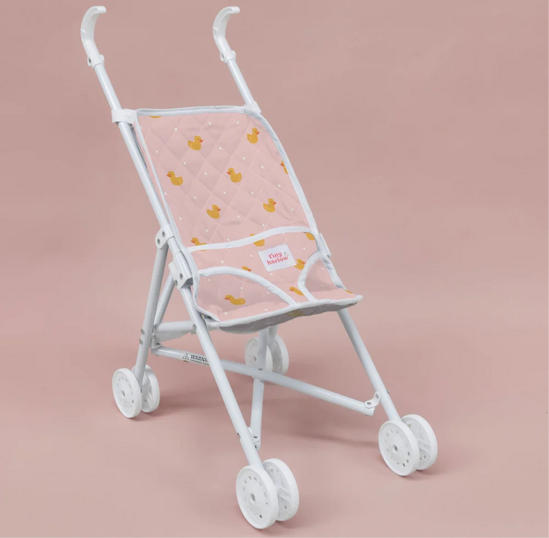 Tiny Harlow - Folding Dolls Stroller - Pink Ducky