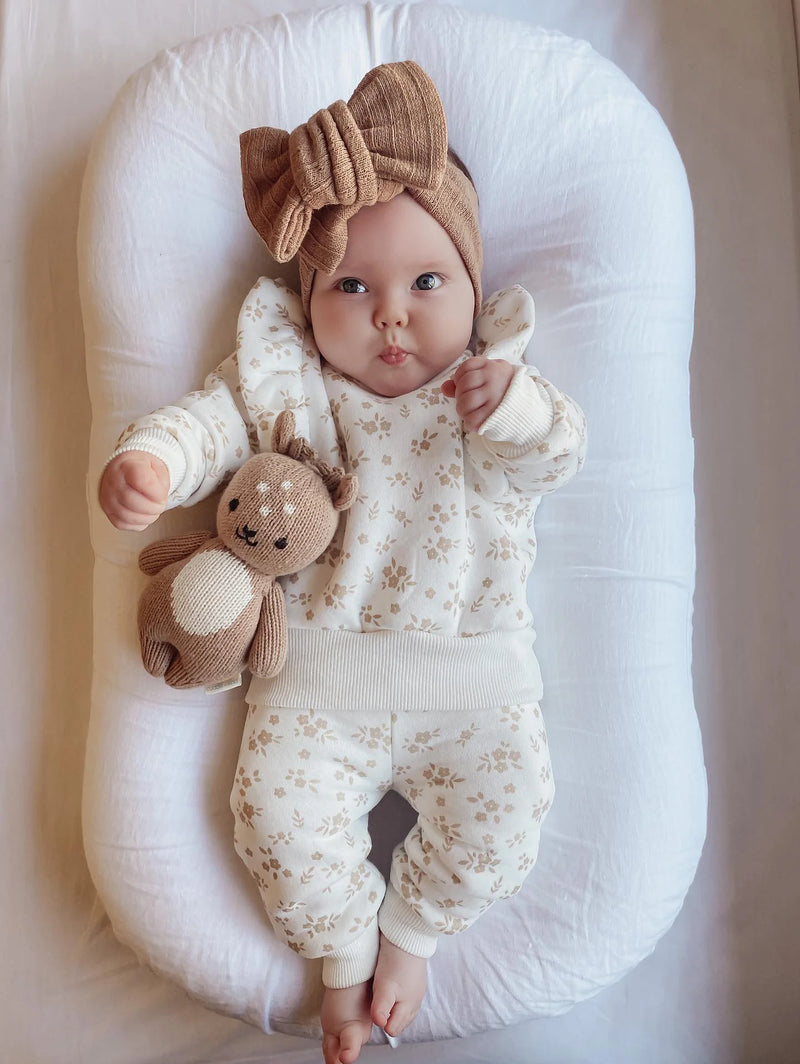 Frilly Tracksuit Set - Caramel Ditzy Floral