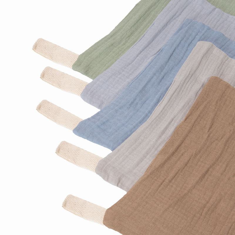 Organic Muslin Baby Wash Cloths - Earth & Sky 5 Pack