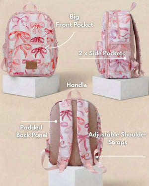 Kids Backpack - Pink Bows