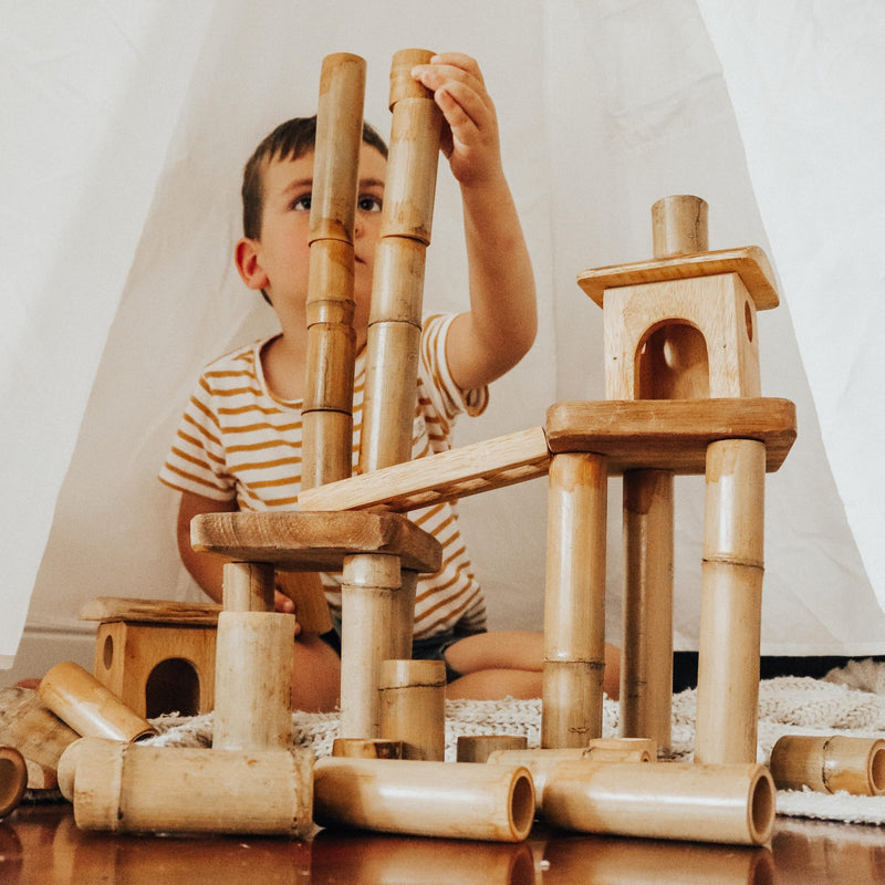 Bamboo Building Set with House